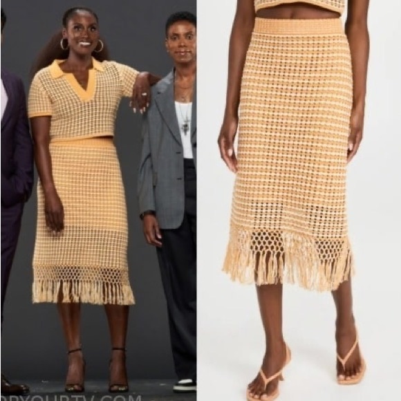 Derek Lam Knit Crop Polo and Fringe Skirt - Picture 4 of 12